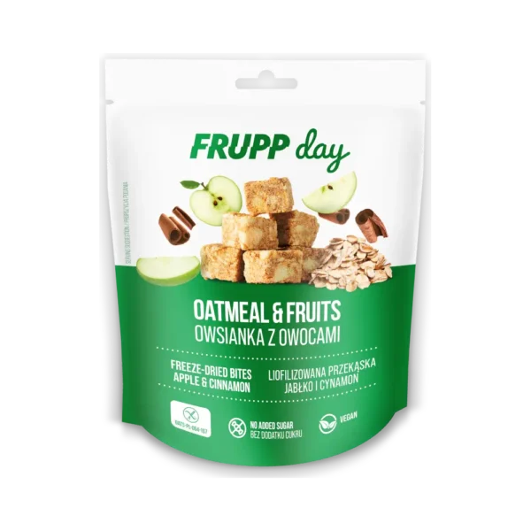 Liofilizuoti obuolių kubeliai su cinamonu ir avižomis | FRUPP day