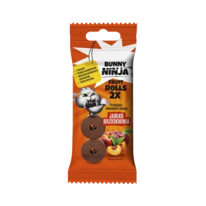 Obuolių ir persikų skonio juostelės be pridėtinio cukraus, saldiklių ir konservantų