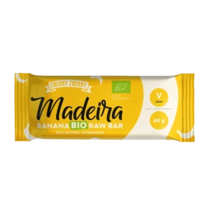 Bananinis batonėlis pagamintas be pridėtinio cukraus, saldiklių, konservantų ar dirbtinių priedų