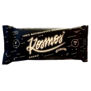Kakavinis batonėlis su vaisiais - kosmos. Be pridėtinio cukraus, saldiklių ar dirbtinių priedų. Tik natūralūs ingredientai