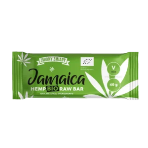Kanapių sėklų batonėlis "Jamaica". Pagamintas be pridėtinio cukraus, saldiklių, konservantų ar dirbtinių priedų. Tinka veganas.
