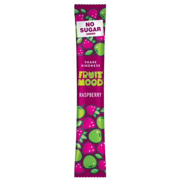 Vaisinė juostelė su avietėmis FRUIT MOOD, be pridėtinio cukraus, tik iš natūralių ingredientų.