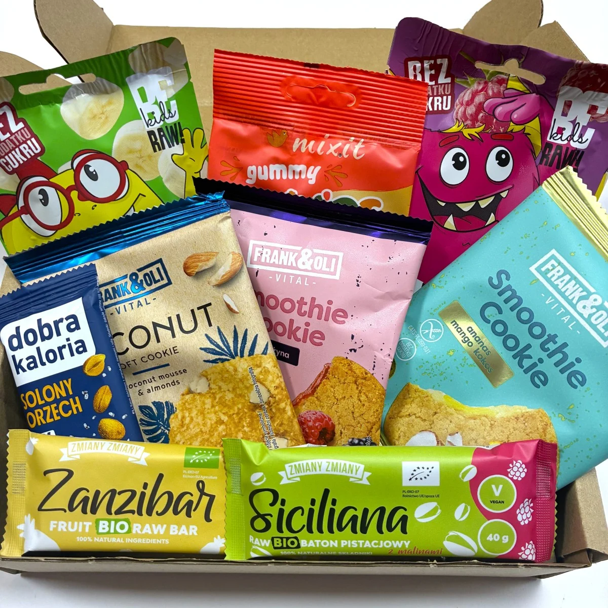 Natūralių užkandžių rinkinys be pridėtinio cukraus ir konservantų