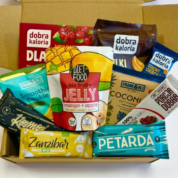 Sveikesnių užkandžių rinkinys, visi produktai be pridėtinio cukraus, pagaminti iš natūralių ingredientų