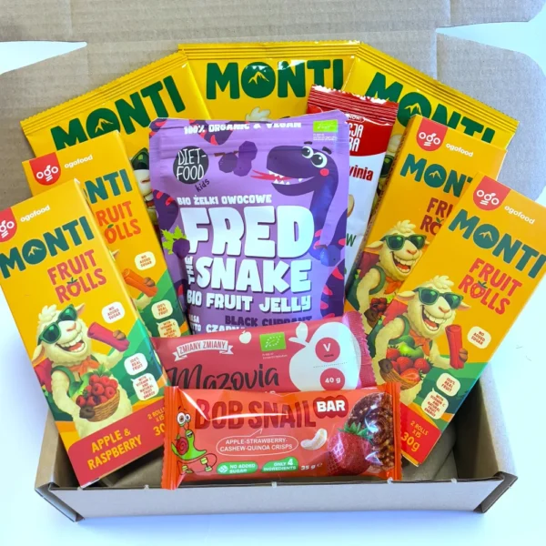 Sveiku uzkandziu rinkinys vaikams, be pridetinio cukraus