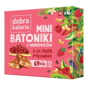 Dobra Kaloria - batonėliai su avietėmis, pagaminti tik iš natūralių ingredientų, be pridėtinio cukraus ir konservantų. Užkandis vaikams