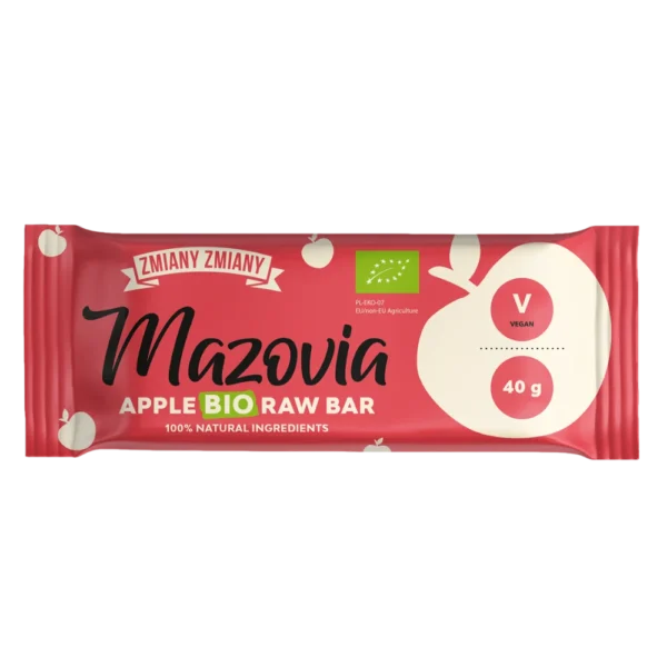 Batonėlis su obuoliai ir be pridetinio cukraus. Pagamintas tik is naturaliu ingredientu