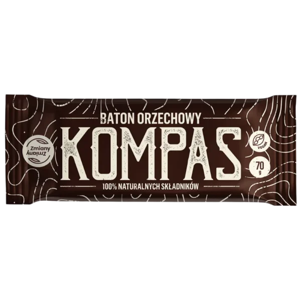 100 procentu natūralus batonėlis su riešutais, be pridėtinio cukraus