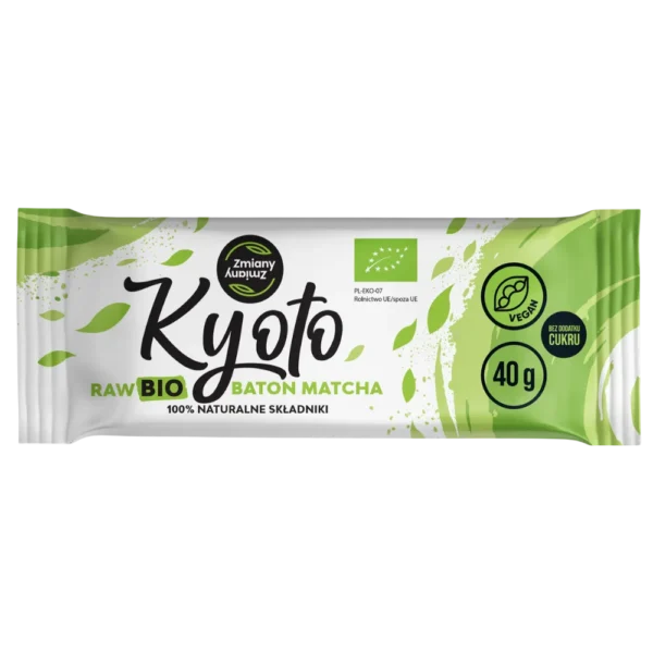Natūralus, augalinės kilmės matcha batonėlis su riešutais ir sėklomis