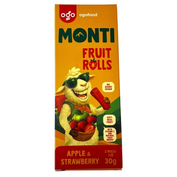 Obuolių ir braškių juostelės be pridėtinio cukraus