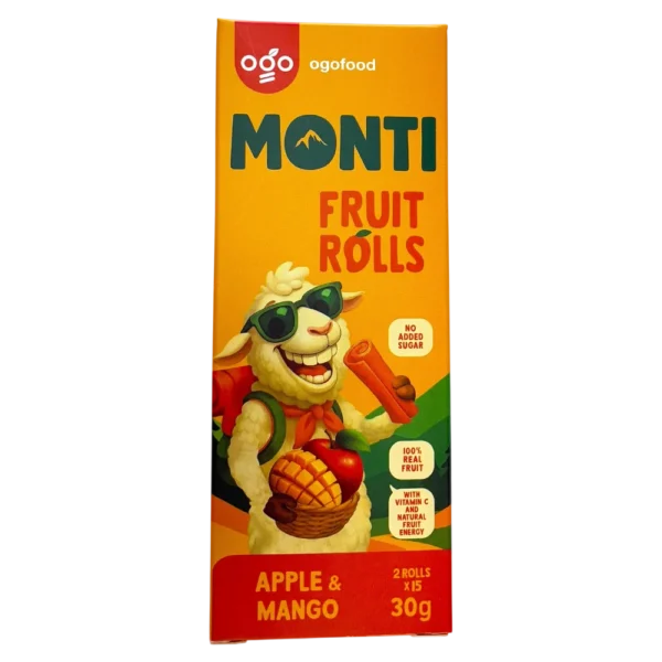 Obuolių ir mangų vaisių juostelės be pridėtinio cukraus