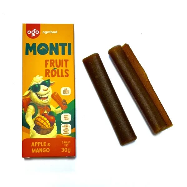 Obuolių ir mangų vaisių juostelės be pridėtinio cukraus