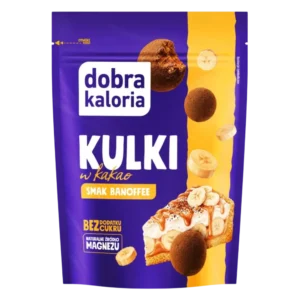 Datuliu-rutuliukais-su-bananais-ir-kakava-dobra-kaloria Datulių rutuliukais su bananais, padengti kakavos milteliais, pagaminti be pridėtinio cukraus, saldiklių ir konservantų