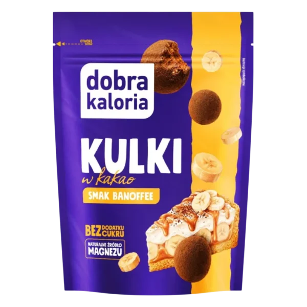 Datuliu-rutuliukais-su-bananais-ir-kakava-dobra-kaloria Datulių rutuliukais su bananais, padengti kakavos milteliais, pagaminti be pridėtinio cukraus, saldiklių ir konservantų
